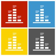 Bar Graph icon on square buttons N31