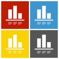 Bar Graph icon on square buttons N32