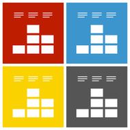 Bar Graph icon on square buttons N33