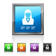 Businesswoman icon on square buttons N10