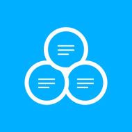 Venn Diagram icon on a blue background N4