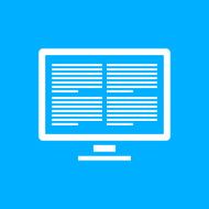 Computer Monitor icon on a blue background N8