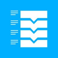 Flowchart icon on a blue background N15