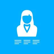 Businesswoman icon on a blue background N5