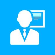 Businessman icon on a blue background N15