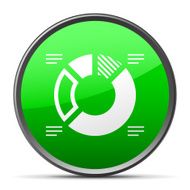 Donut Chart icon on a round button N49