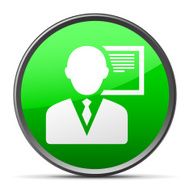 Businessman icon on a round button N119