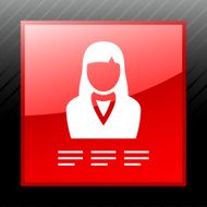 Businesswoman icon on a square button N15