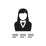 Businesswoman icon on a white background N21