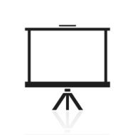 Projector Screen icon on a white background N21