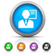 Businessman icon on round buttons N27