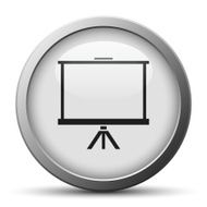 Projector Screen icon on a silver button N3
