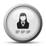 Businesswoman icon on a silver button N4
