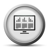 Computer Monitor icon on a silver button N6