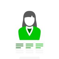 Businesswoman icon on a white background N22