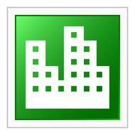 Office Buildings icon on a square button N4