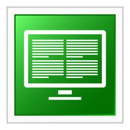 Computer Monitor icon on a square button N24