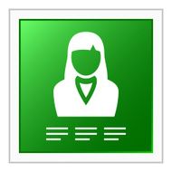 Businesswoman icon on a square button N16