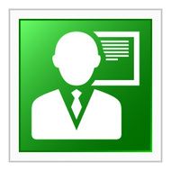 Businessman icon on a square button N59