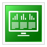 Computer Monitor icon on a square button N25