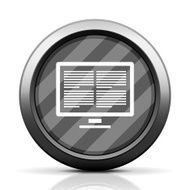 Computer Monitor icon on a round button N50