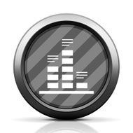 Bar Graph icon on a round button N119