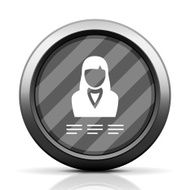Businesswoman icon on a round button N33