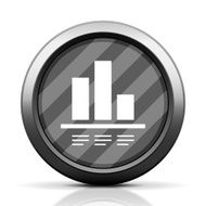 Bar Graph icon on a round button N120