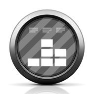 Bar Graph icon on a round button N121