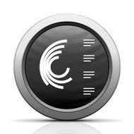 Radial Bar Chart icon on a round button N34