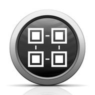 Flowchart icon on a round button N106