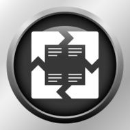 Chevron Chart icon on a round button N52