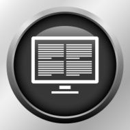 Computer Monitor icon on a round button N54