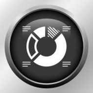 Donut Chart icon on a round button N53