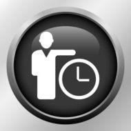 Businessman icon on a round button N130