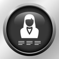 Businesswoman icon on a round button N35