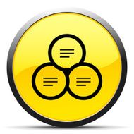 Venn Diagram icon on a round button N36