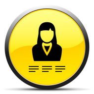 Businesswoman icon on a round button N36
