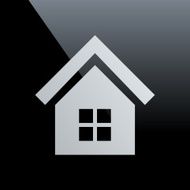 Home icon on a black background N7