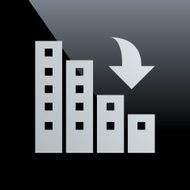 Apartment Buildings icon on a black background N4