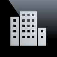 Office Building icon on a black background N11