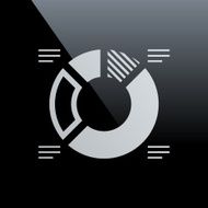 Donut Chart icon on a black background N11