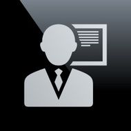 Businessman icon on a black background N27