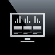 Computer Monitor icon on a black background N13