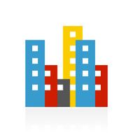 Office Buildings icon on a white background N7