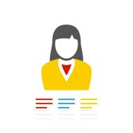 Businesswoman icon on a white background N23