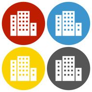 Office Building icon on circle buttons N8