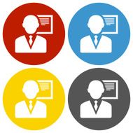 Businessman icon on circle buttons N26