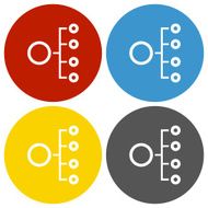 Organization Chart icon on circle buttons N5