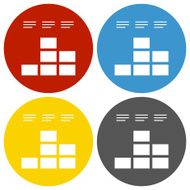 Bar Graph icon on circle buttons N25